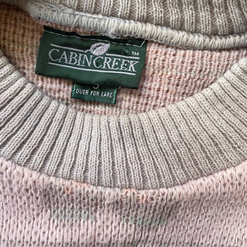 Fair Isle Scandinavian Sweater VTG Pastel Geometric Cabin Creek Knit | US Made - Picture 2 of 7